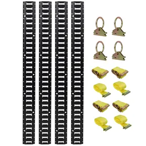 E-Track Van Tie-Down Full Kit, 2000lbs Rated Cargo Securing Bundle with Ratchet Straps and O-Rings, Ratchet Strap