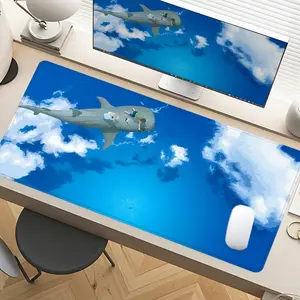 Extra Large Dreamy Blue Sky Whale Cloud Mouse Pad Surreal Fantasy Gaming Desk Pad 35x16 Inch Computer Keyboard Mousepad with Non-Slip Rubber Base Durable Stitched Edge Perfect Gift for Home and Office Desk Accessories Gaming Room Accessories