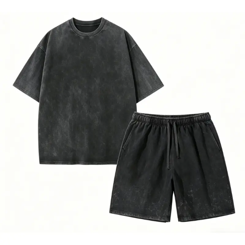 Tenue Sport été Homme Survêtement Denim Tears - Ensemble Court Homme T-shirt Short - Coton - Style Y2K Hip Hop - Noir, Gris, Beige Tenue Hip Hop été Homme