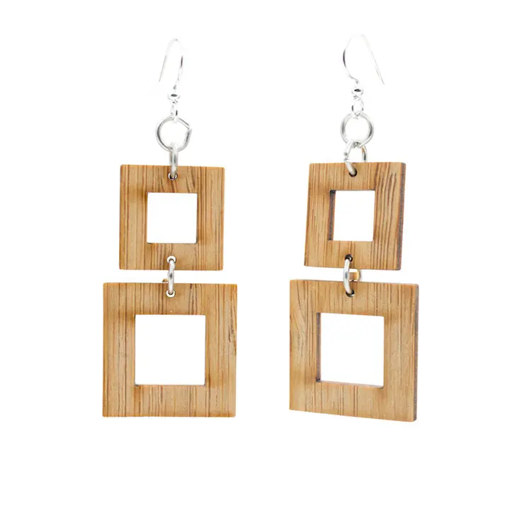 Squared Bamboo Earrings #969