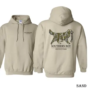 Southern Boy Outfitters Camo Golden Retriever Hoodie or T-Shirt, 2-Sided Graphic Hunting Dog Lover Top, Casual Everyday Menswear