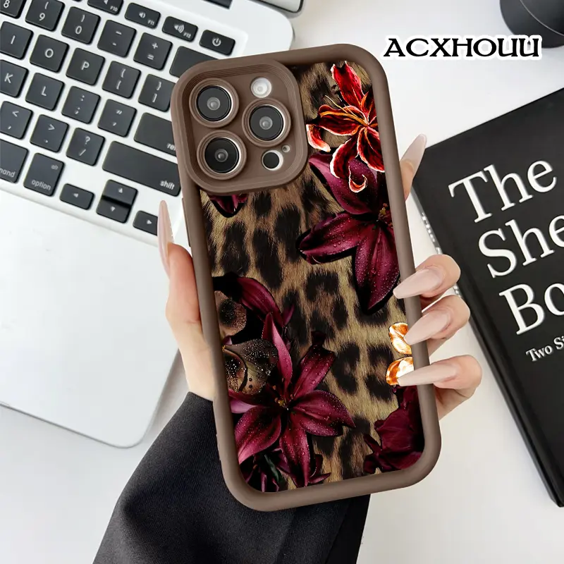 Feminine Soft Case for iPhone11/12/13/14/15/16/17/promax/x/xs/xr/xsmax Case Velvet Lily Leopard Durable, Ultra Slim, Cute and Practical | Lightweight Protective Case for Her