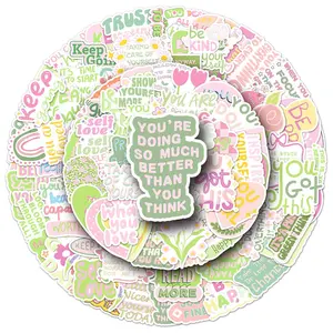 Motivational English Sticker, 100pcs/set Waterproof Self Adhesive Decor Paper, Decorative Decals for Gift Greeting Card Water Bottle Laptop Phone, Decorative Stickers