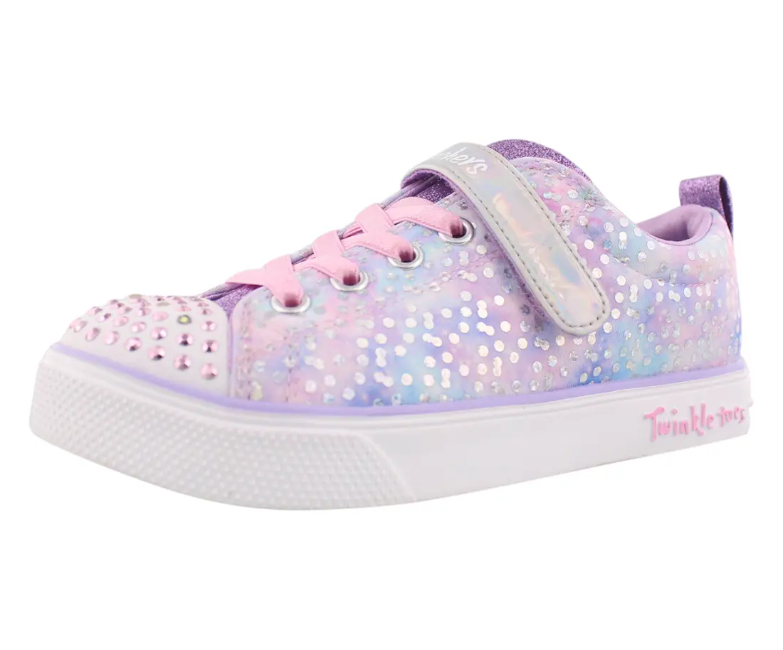 Skechers S Lights Twinkle Breeze 2.0 Unicorn Magic PS Girls' Kids' Glitter Sneakers, Casual Wear Footwear with Sparkle on Walks, Casual Trainers
