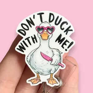 Glitter My Badge Funny sarcastic duck badge reel for nurse and hospital workers. Badge clip Badge pull - Retractable swivel clip with a 360 rotation. Great gift for coworker. Healthcare