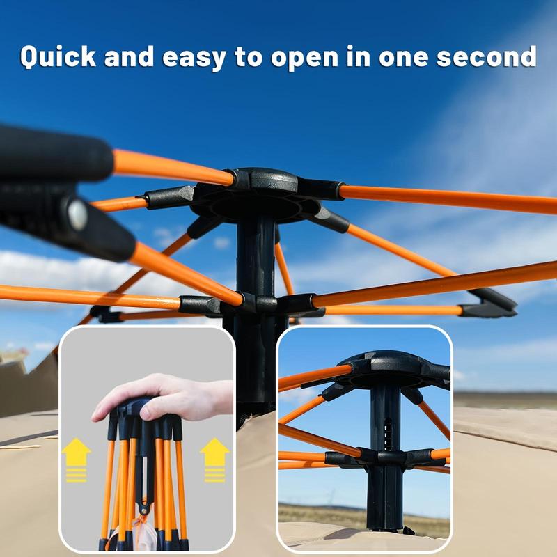 PAKICETUS Gold Outdoor Shelter Automatic Pop-Up Tent, Sunshade, Portable Camping Tent for Travel, Beach, Fishing, 2-3/3-4 Person Waterproof Sun & Rain Protection