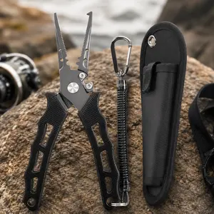 7Inch Multi-Function Fishing Scissors Pliers, 3-in-1 Stainless Steel Tool with Non-Slip Grip, Cuts Braid, Opens Split Rings, Removes Hooks, Saltwater & Freshwater Use, 4 Color Options