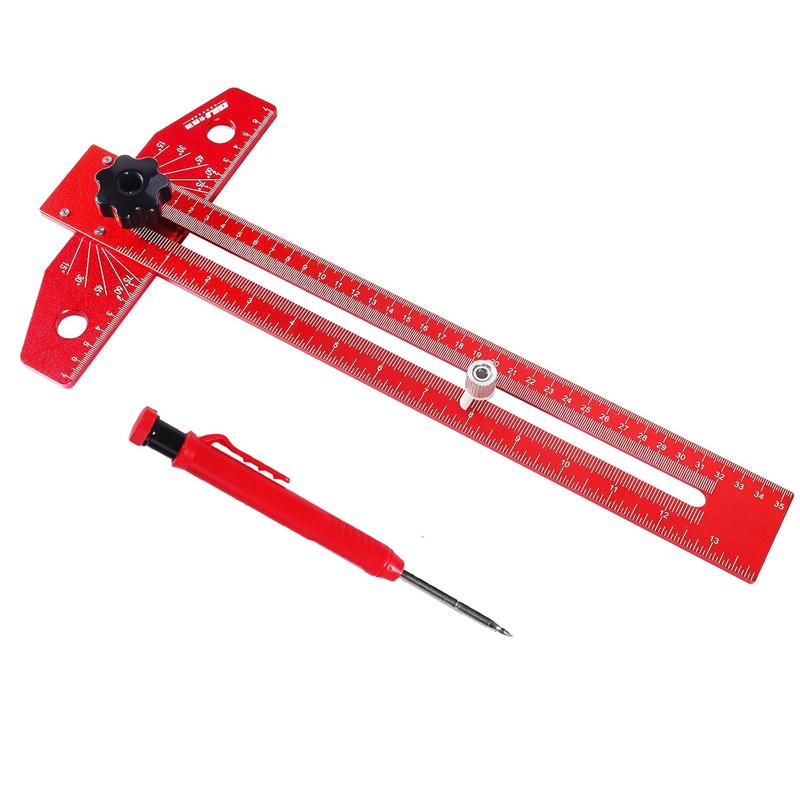 Adjustable Woodworking Scriber Marking Line Ruler, Alloy Sliding T ...