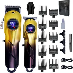 Professional Hair Clippers for Men, Cordless Hair Clippers & Hair Trimmer Set, Barber Clippers for Hair Cutting with LCD Display Clippers for Men Father (Gradient)