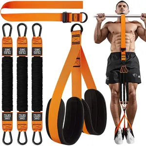 PullUp Support Band for Middle School Fitness Single Bar Resistance Rope Home Gym with 75LBS 34KG Rubber Straps for Pull-Ups and Resistance Training