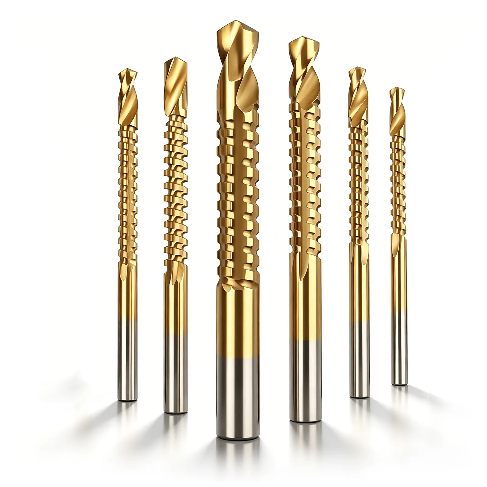 Rocaris 6PCS Titanium Coated HSS Drill Bits Set 3-8mm, Side Cutting Twist Drill Bits for Wood, Plastic & Metal Drilling, Woodworking Accessories, Drill Bit Kit, 6 Pack
