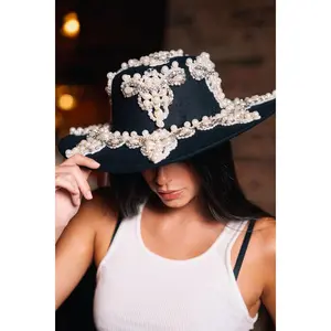 PEARL PLEASE EMBELLISHED BRIM HAT
