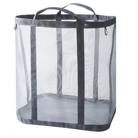 Large Capacity Laundry Basket with Handle, Foldable Mesh Breathable Dirty Clothes Basket, Clothes Storage Basket for Home, Bedroom, Bathroom and Dormitory, Laundry Hamper Basket, Collapsible Laundry Hamper, Folding Laundry Basket, Foldable Washing Basket