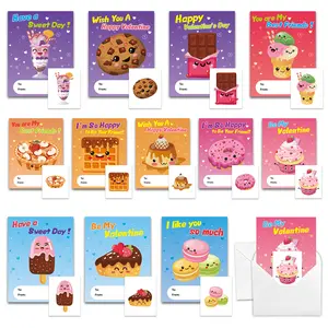 36Pack Maze Valentine's Day Cards for Classroom, Dessert Valentines Cards with Tattoos Envelopes, Happy Valentines Cards for School, Valentines Exchange Cards for Boys Girls Party Favors Gifts