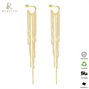 Rexviao Women's Long Tassel Earrings | High-Quality Titanium Steel | Fade-Resistant & Hypoallergenic | Suitable for Daily Wear & Parties | Perfect for Birthdays, Anniversaries, and Christmas Gifts
