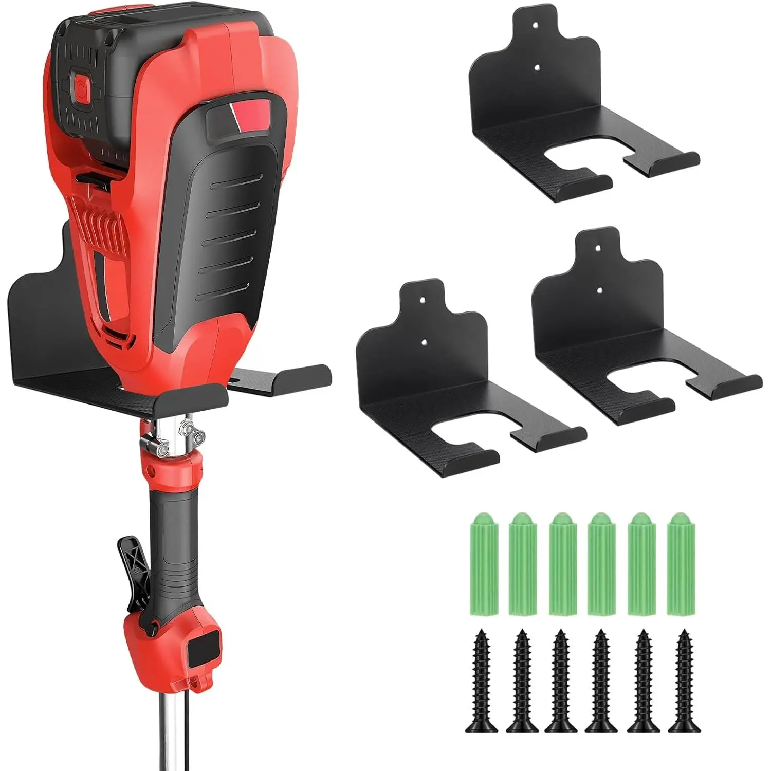 Weedeater Hanger, Garden Power Tool Hanger Weed Whackers Holder Wall Mounted for Grass Trimmer, Hedge Trimmer, Garage Trimmer, Garden Tools, 3 Pack