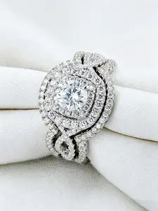 3pcs Micro Paved Zirconia Bridal Statement Elegant Fashion Rings Set | New Fashion Engagement Wedding Jewelry for Women