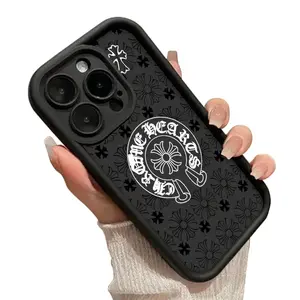 Black White Cross Pattern Style Phone Case for iPhone 17 AIR 17 PRO 16 PRO 15  PRO MAX  14 PLUS 13 PRO 12 11 PRO XS MAX X XR Plus Shockproof Protective Cover Full Protection Anti-Drop