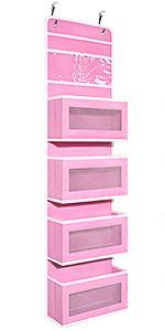 Heavy Duty Over Door Wall-Mount Hanging Organizer with 4 Large-Capacity Pockets, Eco-Friendly Modern Storage Organization for Closet, Bathroom, Cosmetic Makeup Storage Bag, Mothers Day Gift