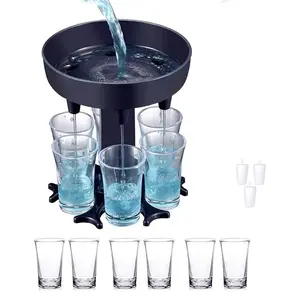 6 Shot Glass Dispenser, Automatic Wine Dispenser with Glasses for Filling Liquids