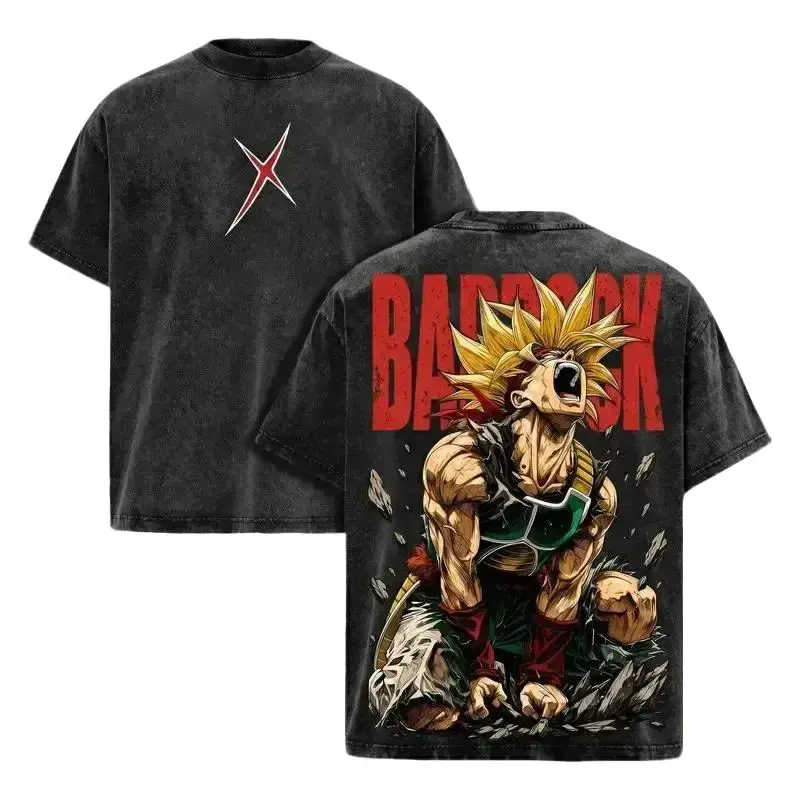 Men's Oversized Vintage Bardock Super Saiyan Acid Wash Graphic Tee, DBZ Anime Streetwear, Menswear Tops, gift shirt,funny meme tee,men's t shirts,short sleeve,cotton graphic tees,graphic shirts,humor graphic tee,vintage shirts