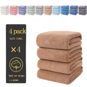4-Piece Oversized Bath Towel Set, Highly Absorbent & Soft Large Bath Towels for Bathroom, Hotel, Spa, Super Absorbent Towel, Premium Towel Set