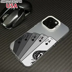 Case for iPhone 16 Pro Max 15 Plus 14 13 12 11 XS XR playing cards design Matte Shockproof Anti-Scratch Stylish Smartphone Cover