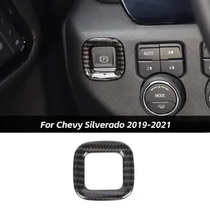 For 2019-2021Chevy Silverado/2019-2022 GMC-SIERRA Electronic Handbrake Park Button Cover Trim car interior sticker