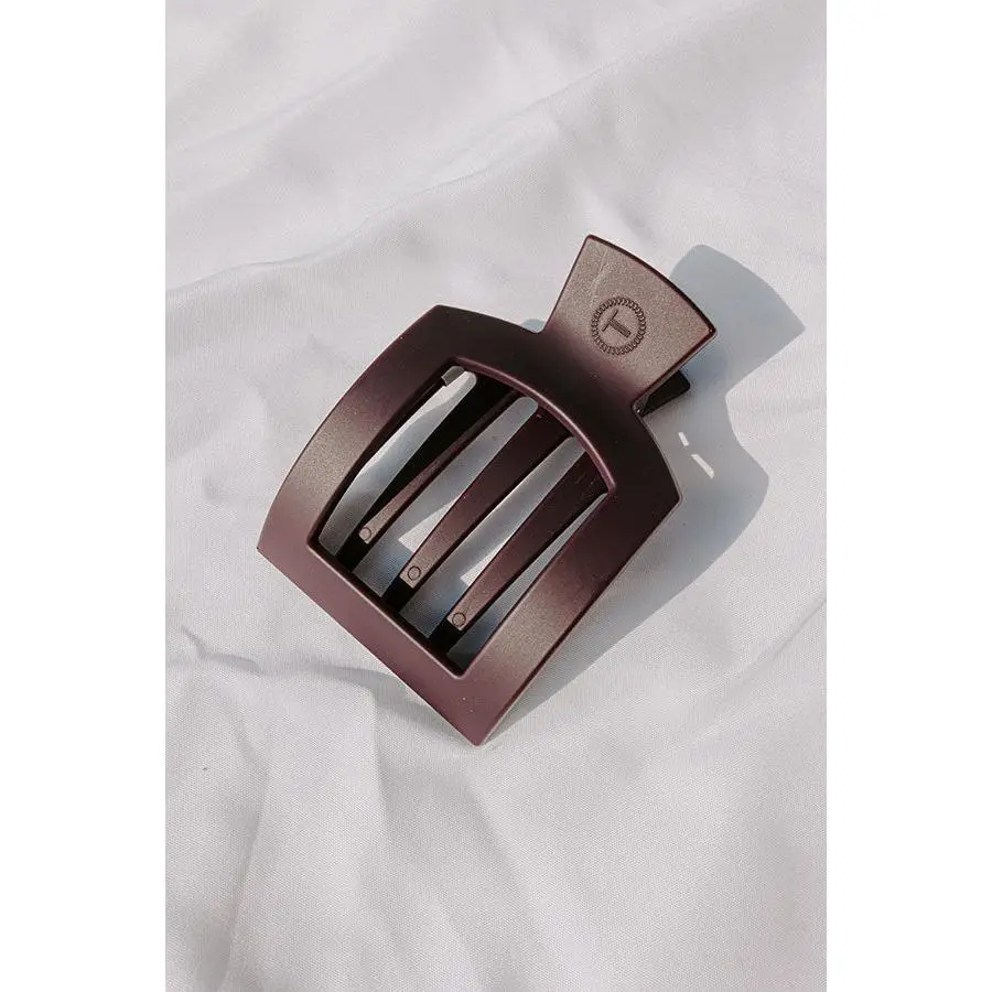 Flat Medium Square Hair Claw Clip in Plum