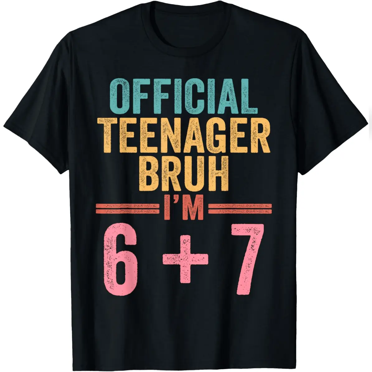 13th Birthday Official Teenager Six Seven 6+7 Birthday T-Shirt Everyday Cotton T-Shirt