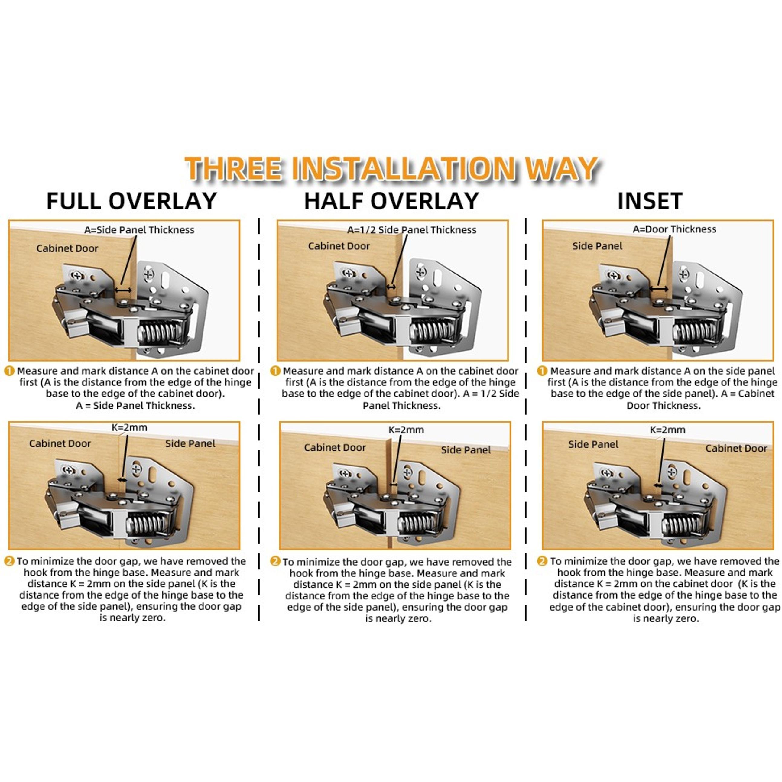 2 Pack 90° RV Cabinet Hinges, Heavy Duty Surface Mount Soft Close Accessories, Face Frame & Frameless, Self Closing, No Pre-Drilled Cup Hole for Cabinets, Camper Van, Trailer, Vehicle-Mounted 2 Pack 90° RV Cabinet Hinges, Heavy Duty Surface Mount Soft Close Accessories, Face Frame & Frameless, Self Closing, No Pre-Drilled Cup Hole for Cabinets, Camper Van, Trailer, Vehicle-Mounted