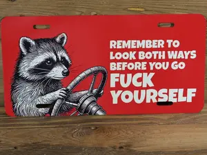 Funny Raccoon License Plate License Plate Panda Trash Seinfeld Kramer Funny Vehicle Tag/Vintage Camo Truck Tag