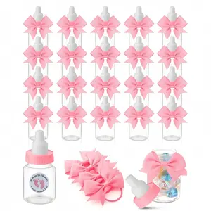 Mini Baby Bottles Set, 1/6/12 Pack, Perfect for Baby Shower Party Favors, Includes Thank You Stickers & Bows, Party Favors Assortment