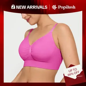 Popilush Seamless Comfort Removable Pad Everyday Bra Underwire Molded Minimalist - Live
