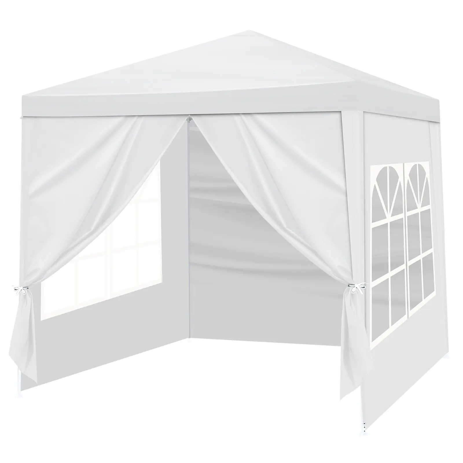 4-Side Portable Party Tent Canopy – 6.5x6.5FT Pop Up Gazebo, White Waterproof Outdoor Shelter for Events, Markets & Camping