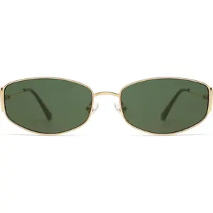 Retro Oval Sunglasses for Women Men Hexagonal Rectangle Metal Frame Sun Glasses AP3625