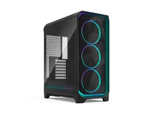 Fractal Design Meshify 3 Ambience Pro RGB ATX mATX Mid Tower PC Case - Black Chassis with Light Tinted TG Side Panel