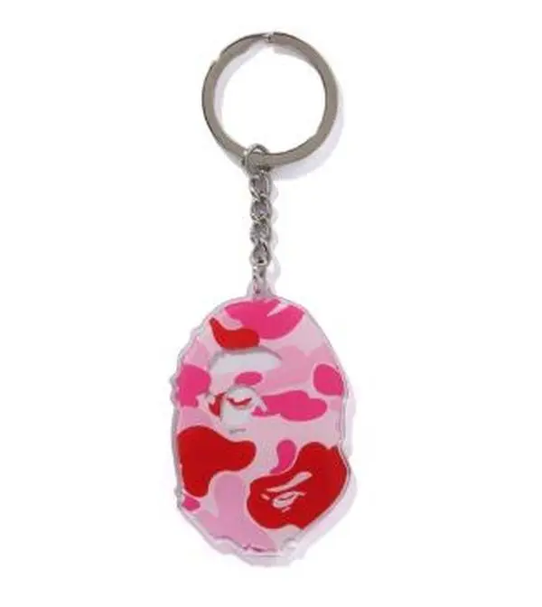 Bape Ape Head Acrylic Keychain ABC Pink Camo