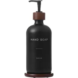 Black Soap Dispenser, Refillable Hand Soap Dispenser with Tray, Suitable for Bathroom Soap Dispenser, Soap Dispenser for Kitchen Sink, Modern  Decor. (Black)