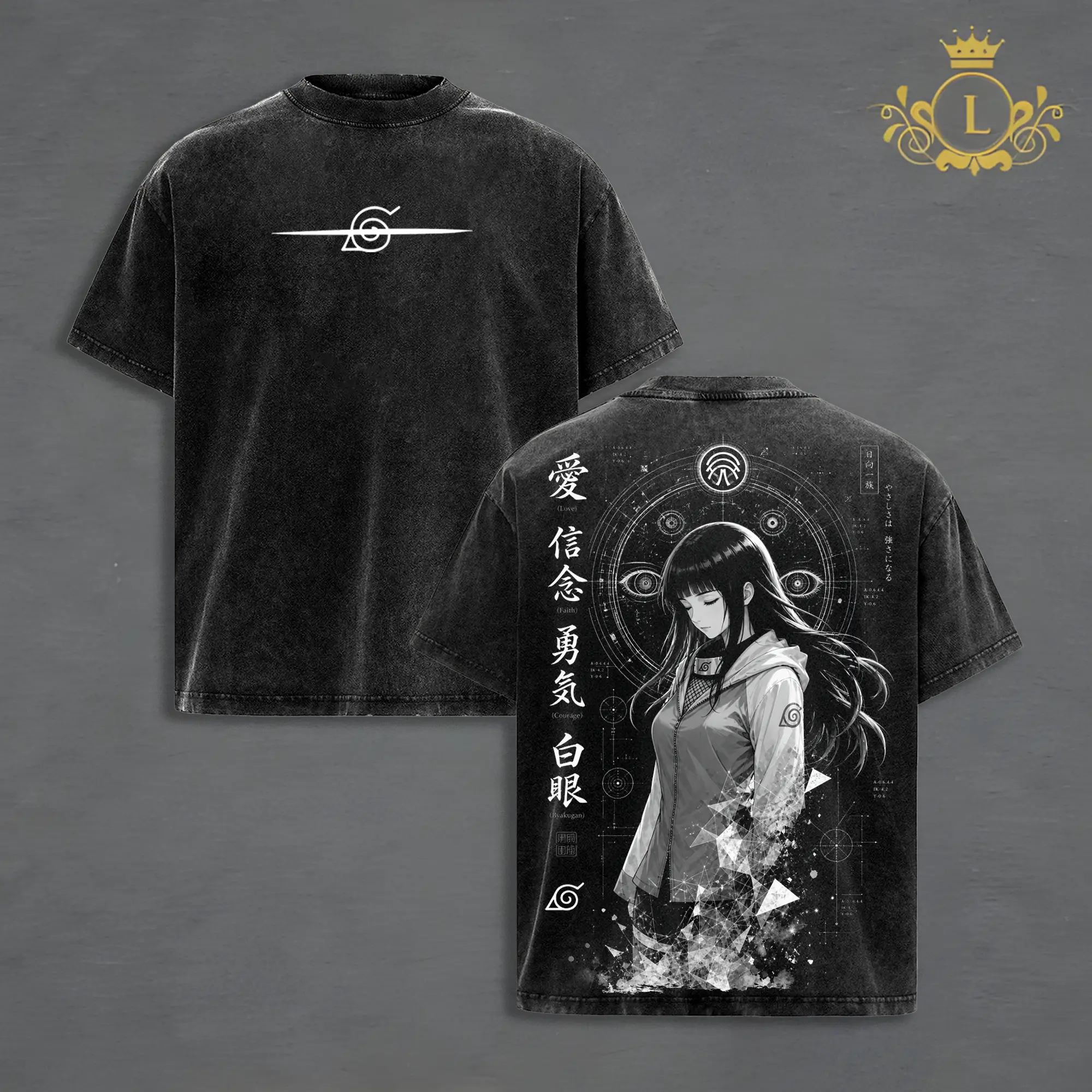 Hinata Hyuga Anime Graphic T-Shirt Hoodie, Byakugan Vintage Washed Tee, Naruto Inspired Japanese Manga Streetwear, Oversized Premium Cotton Shirt, Harajuku Fashion, Unisex Anime Gift, Collector Apparel
