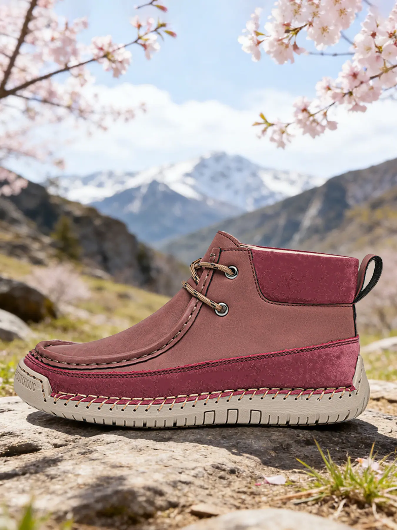 Women's Wide Width Chukka Boots Retro Casual Moc Toe Ankle Boots Lightweight Breathable Vegan Leather Walking Boots Non-Slip Work Boots Ankle Boots Desert Boots Hiking Boots Large Size 8 9 10 11