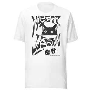 MISFIT TEE Cotton Soft T-Shirt with Cat Graphic, Short Sleeve, and Casual Style for Men
