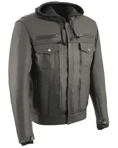 Milwaukee Leather Men's Vented Utility Pocket Concealed Carry Motorcycle Jacket - Mlm1537-5X