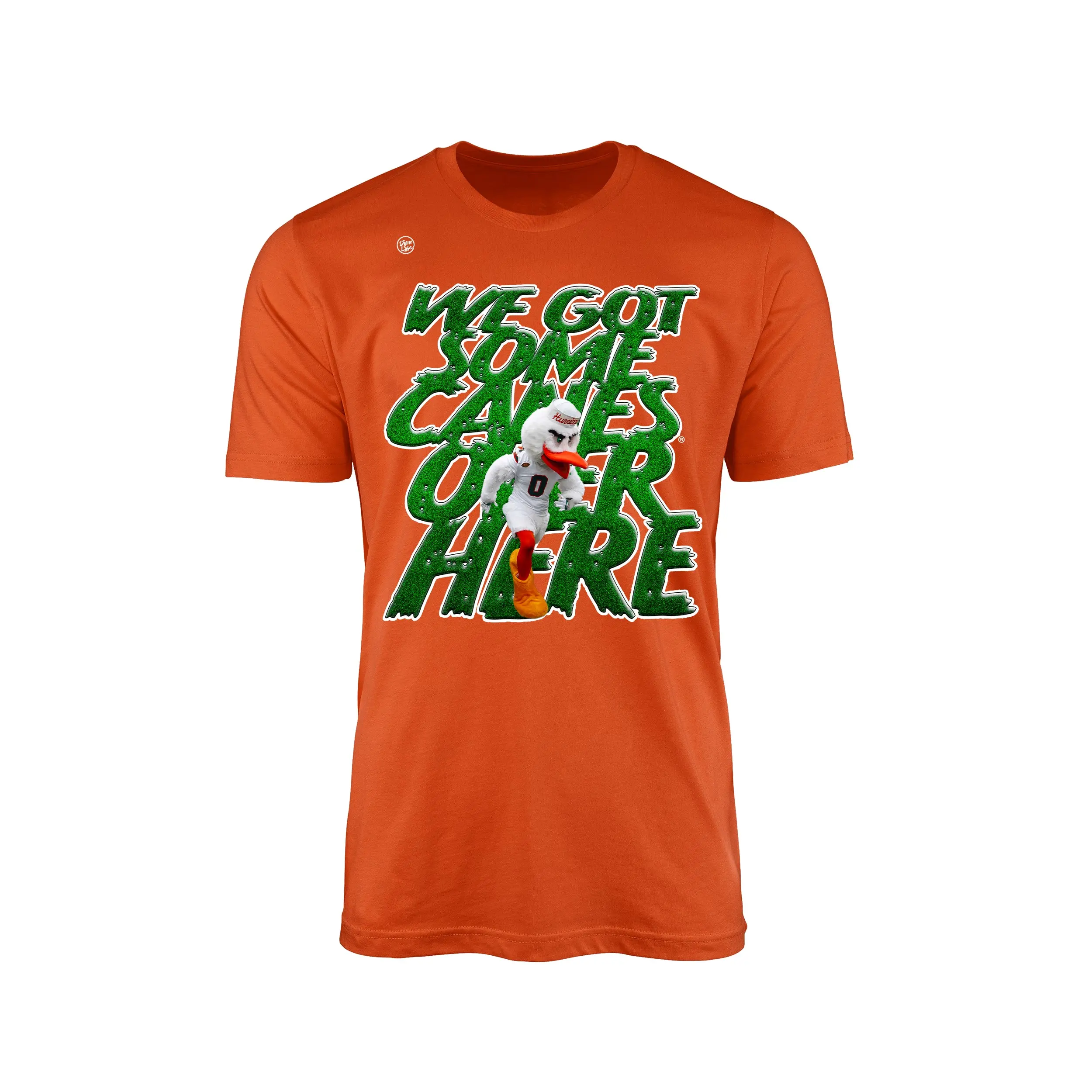 Miami Hurricanes Men's Short-Sleeve Round Neck Mascot Print Casual T-Shirt, Menswear Tee, Men's Print Shortsleeve Clothes
