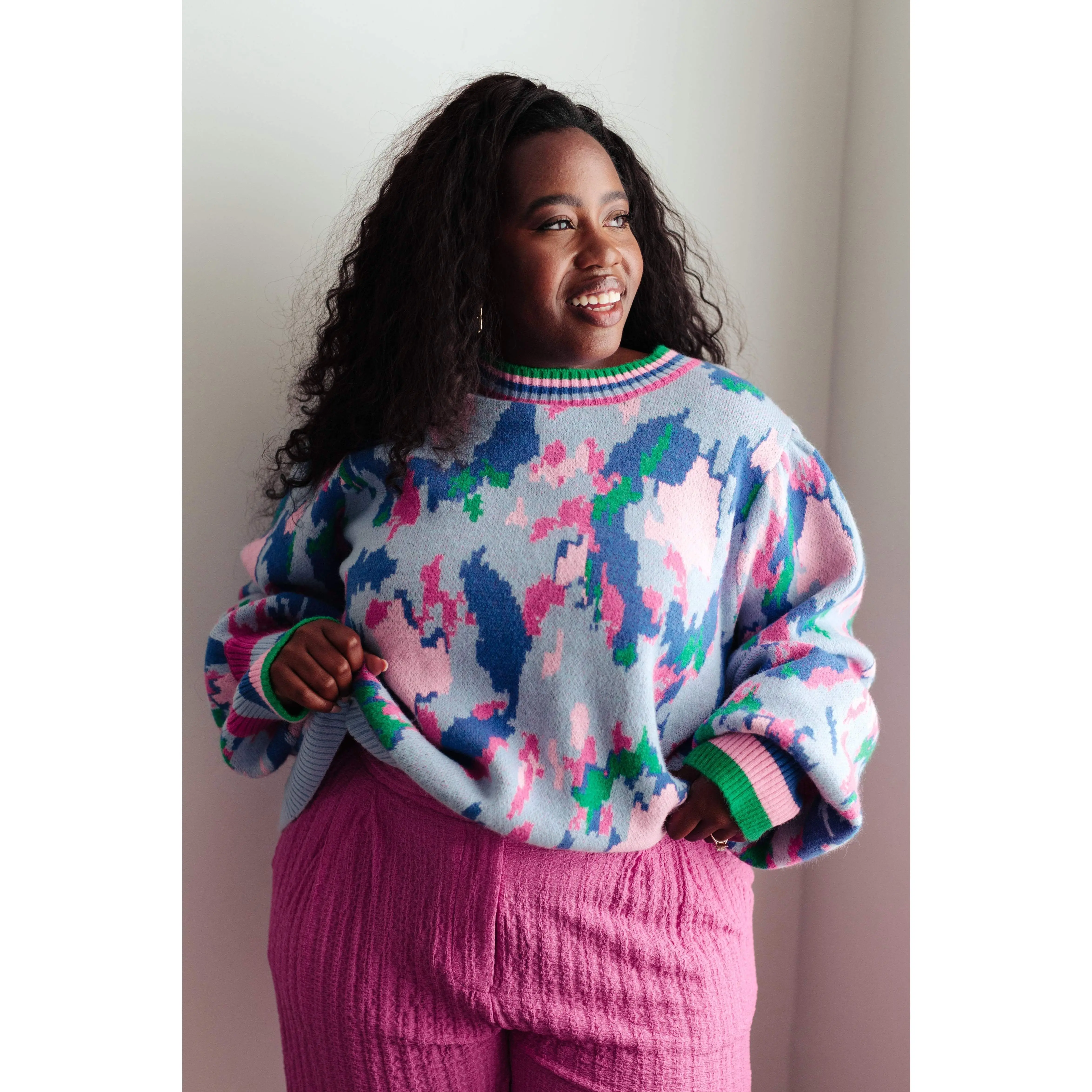 The Long Goodbye Abstract Print Sweater