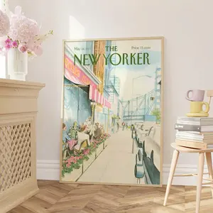 1pc Magazine Cover Art Canvas Print, Suitable For Bedroom, Living Room Or Office Decor, May 16, 1977 New Yorker Magazine Poster, Gift For Her,  Unframed