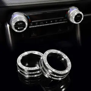 Bling AC Knob Cover Compatible with Toyota RAV4 2019-2022 Center Console AC Climate Control Button Air Conditioning Knob Cover Trim Sound Volume Audio Cap Function Cover for Car Accessories