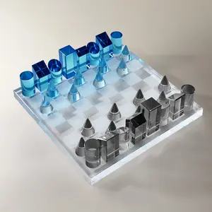 Z Gallerie Crystal Chess - Blue and Grey Tabletop Games