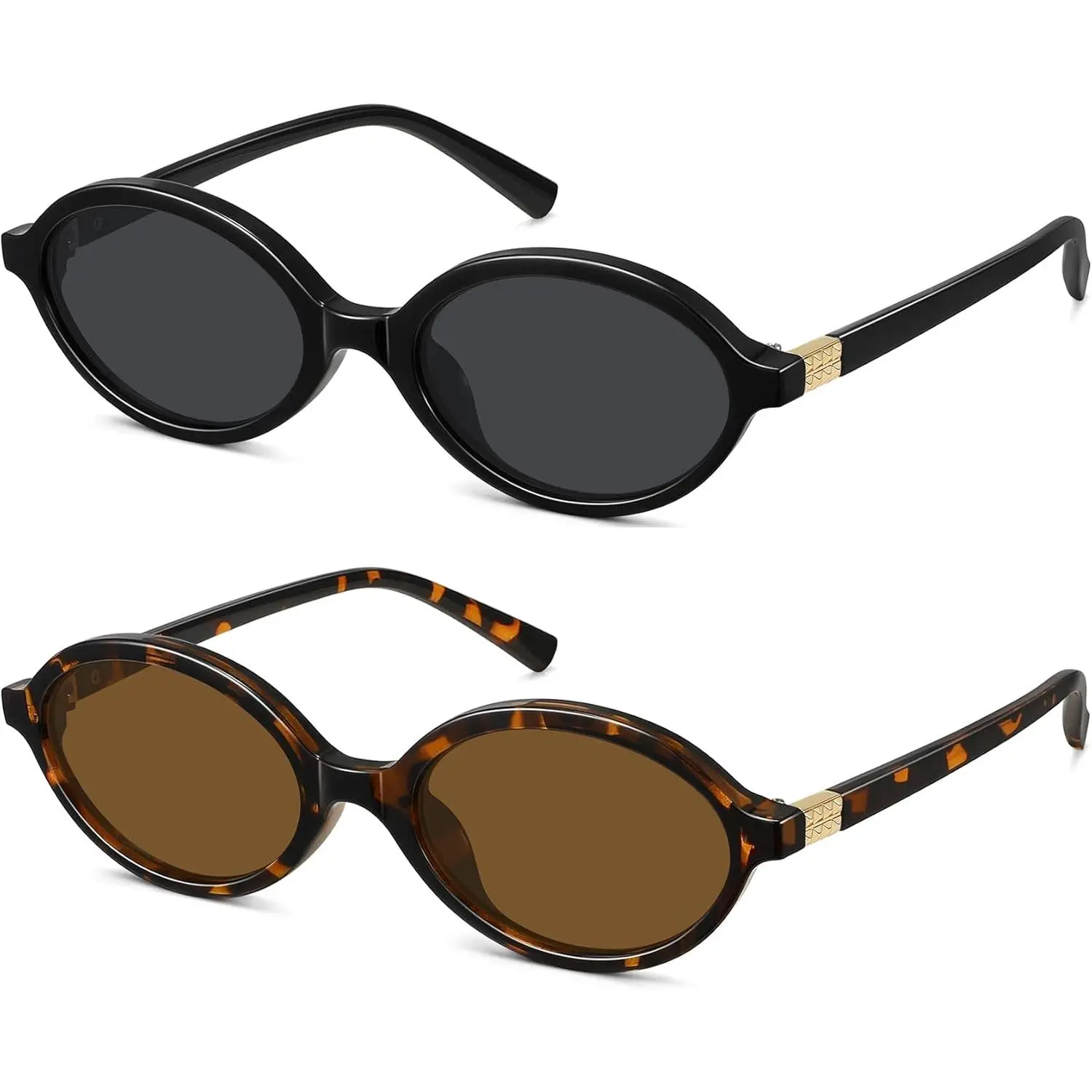 FOZONO Women's 90s-Era Retro Oval Frames Sunglasses - Tinted UV400 Anti-UV Lenses, Chic Eyewear-Safe Fashion Accessories, Eyewear-Safe Women's Sunglasses, 90S-Era Women's Sunglasses