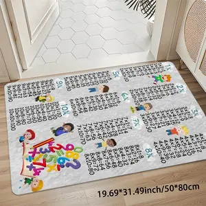 Super Soft 8mm Thick Educational Multiplication Times Table Cartoon Rug, Kids Learning Floor Mat for Playroom Bedroom, Non-Slip 850gsm Washable Mat for Kitchen Bathroom Entryway Office Balcony Porch Garden Camping Home Decor Area Rug Carpet Rugs Mats